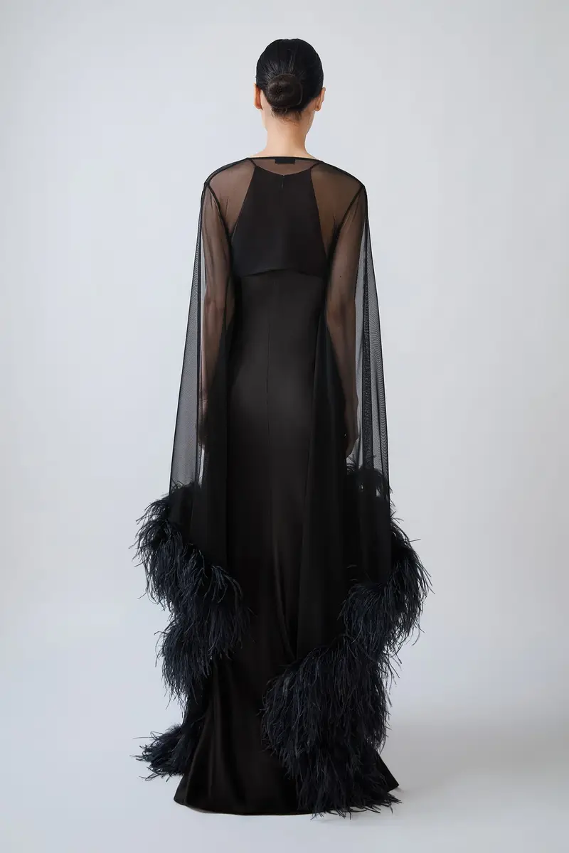 Lapointe Mesh Shrug With Feathers | Thumbnail 2 Lapointe Mesh Shrug With Feathers | Thumbnail 2