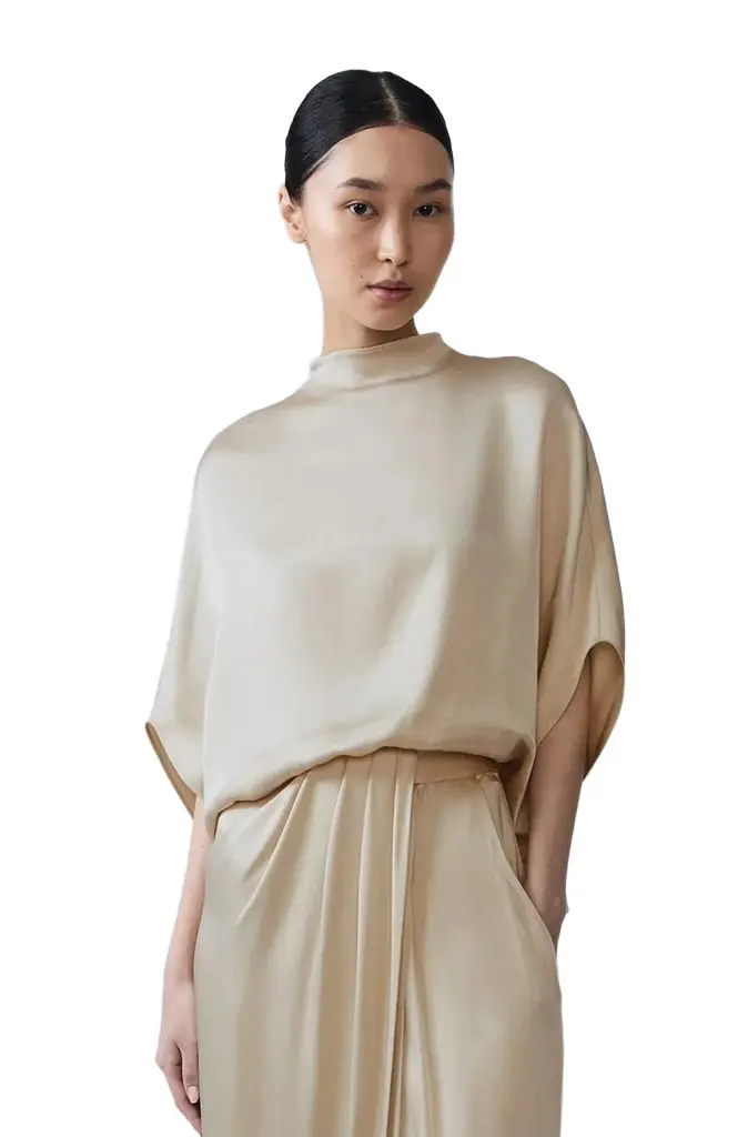 Lapointe Satin Cape Tee | Image 1 Lapointe Satin Cape Tee | Image 1