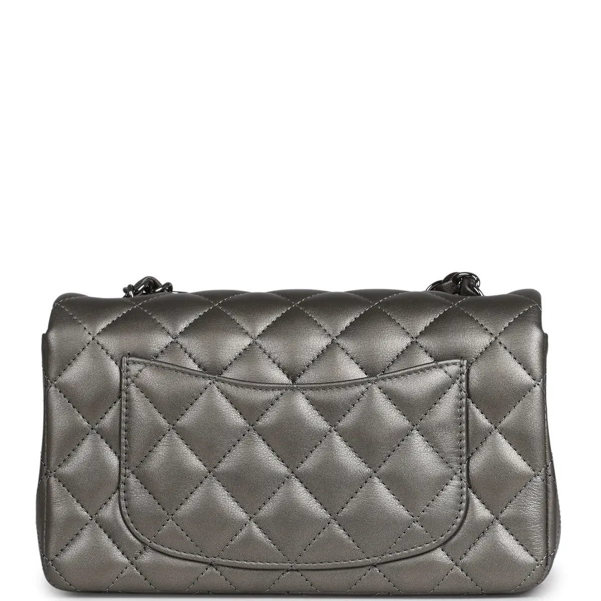 Chanel Chanel Mini Classic Rectangular Flap Bag Dark Silver Lambskin Ruthenium Hardware | Thumbnail 4 Chanel Chanel Mini Classic Rectangular Flap Bag Dark Silver Lambskin Ruthenium Hardware | Thumbnail 4