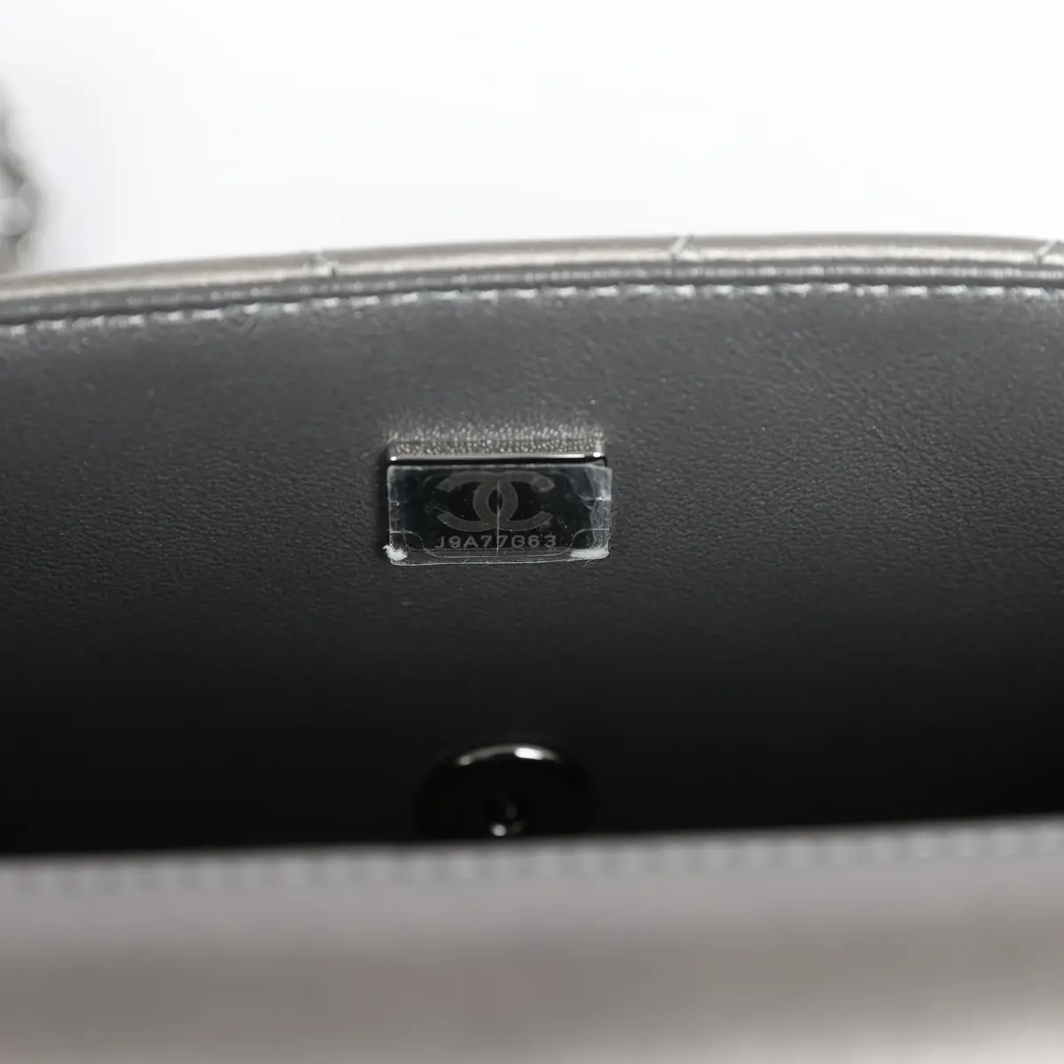 Chanel Chanel Mini Classic Rectangular Flap Bag Dark Silver Lambskin Ruthenium Hardware | Thumbnail 9 Chanel Chanel Mini Classic Rectangular Flap Bag Dark Silver Lambskin Ruthenium Hardware | Thumbnail 9