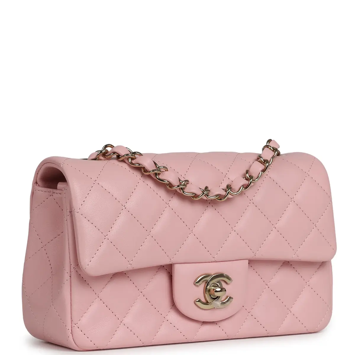 Chanel Chanel Mini Classic Rectangular Flap Bag Light Pink Lambskin Light Gold Hardware | Thumbnail 2