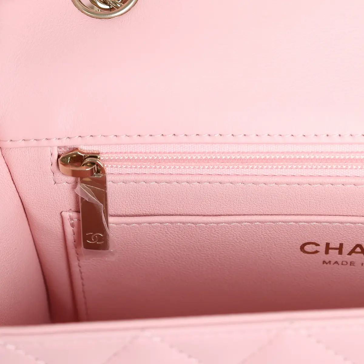Chanel Chanel Mini Classic Rectangular Flap Bag Light Pink Lambskin Light Gold Hardware | Thumbnail 9