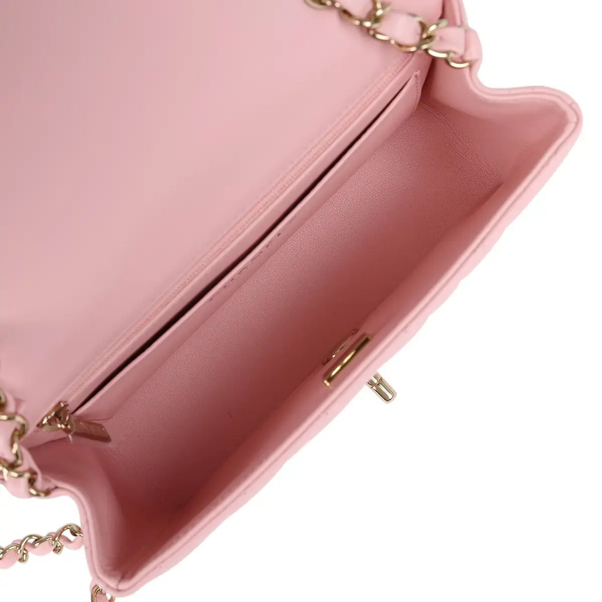 Chanel Chanel Mini Classic Rectangular Flap Bag Light Pink Lambskin Light Gold Hardware | Thumbnail 10