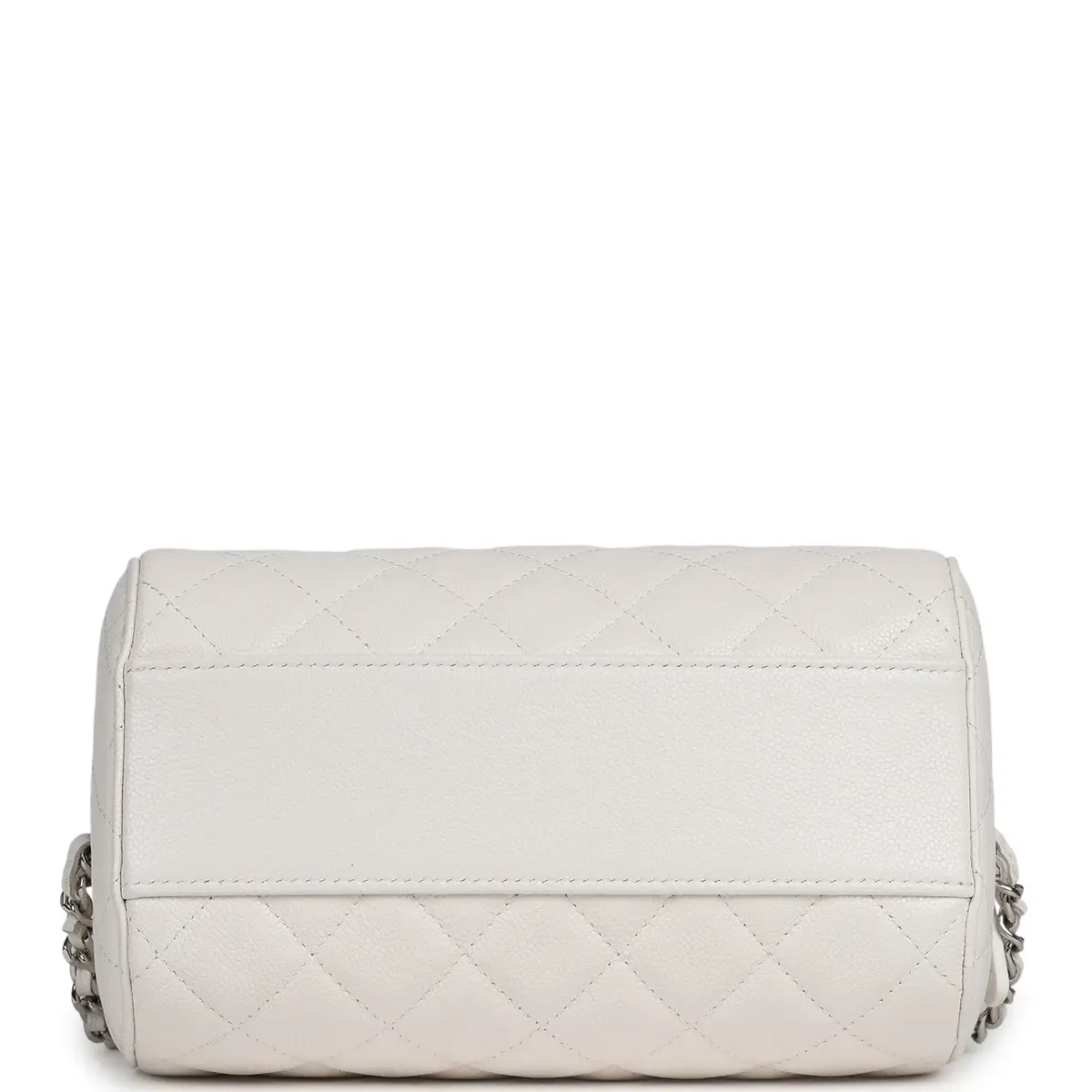 Chanel Chanel Mini Timeless Classic Barrel Bag with Chain White Shiny Caviar Silver Hardware | Thumbnail 6 Chanel Chanel Mini Timeless Classic Barrel Bag with Chain White Shiny Caviar Silver Hardware | Thumbnail 6