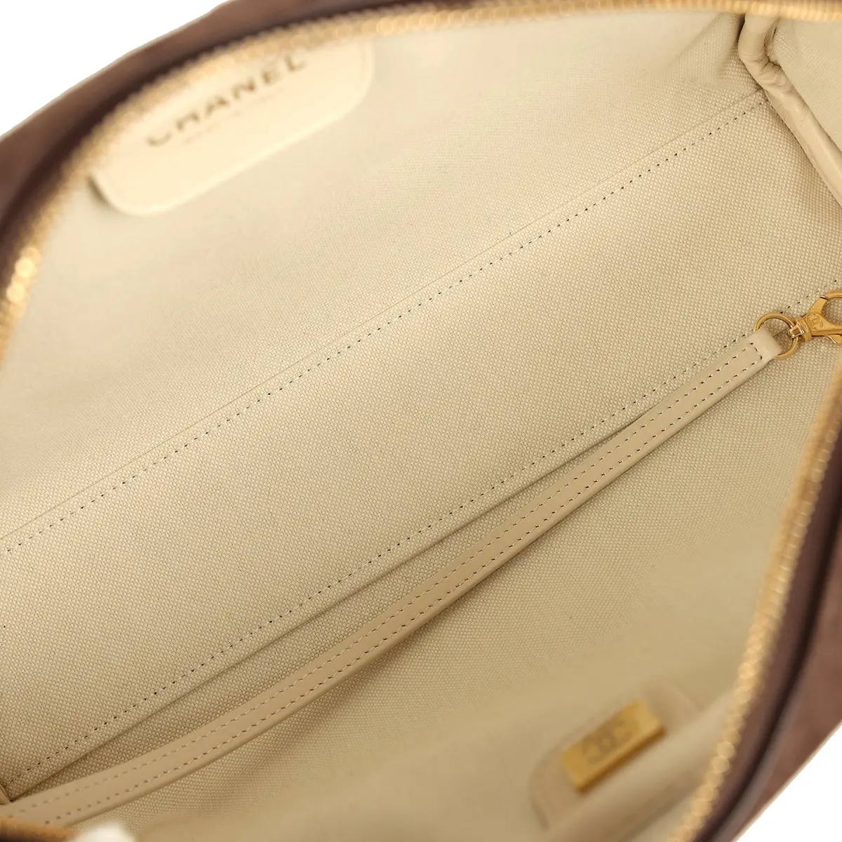 Chanel Chanel Small "Perfect Bowling" Bag Dark Brown Suede Gold Hardware | Thumbnail 8
