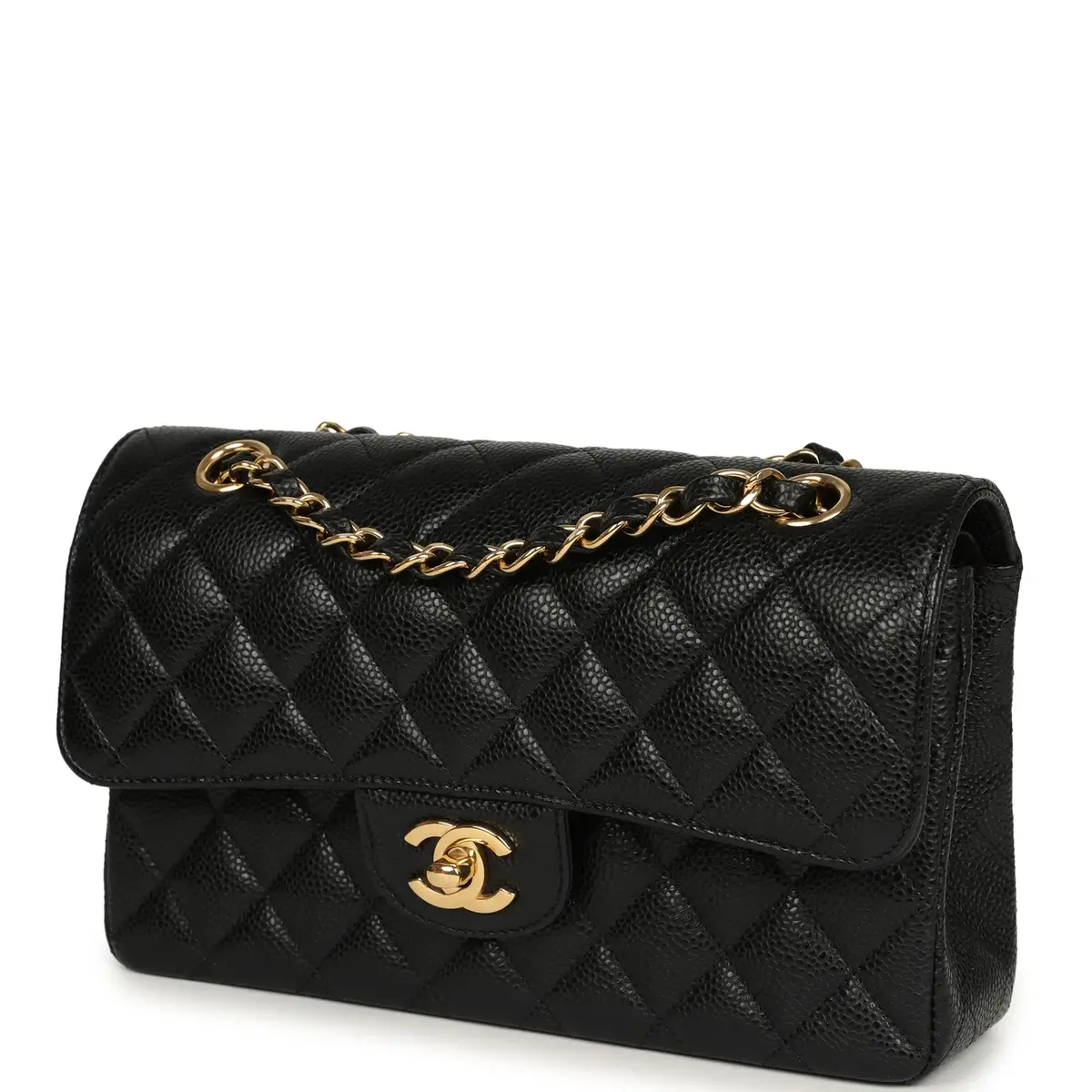 Chanel Chanel Small Classic Double Flap Bag Black Caviar Gold Hardware | Thumbnail 5