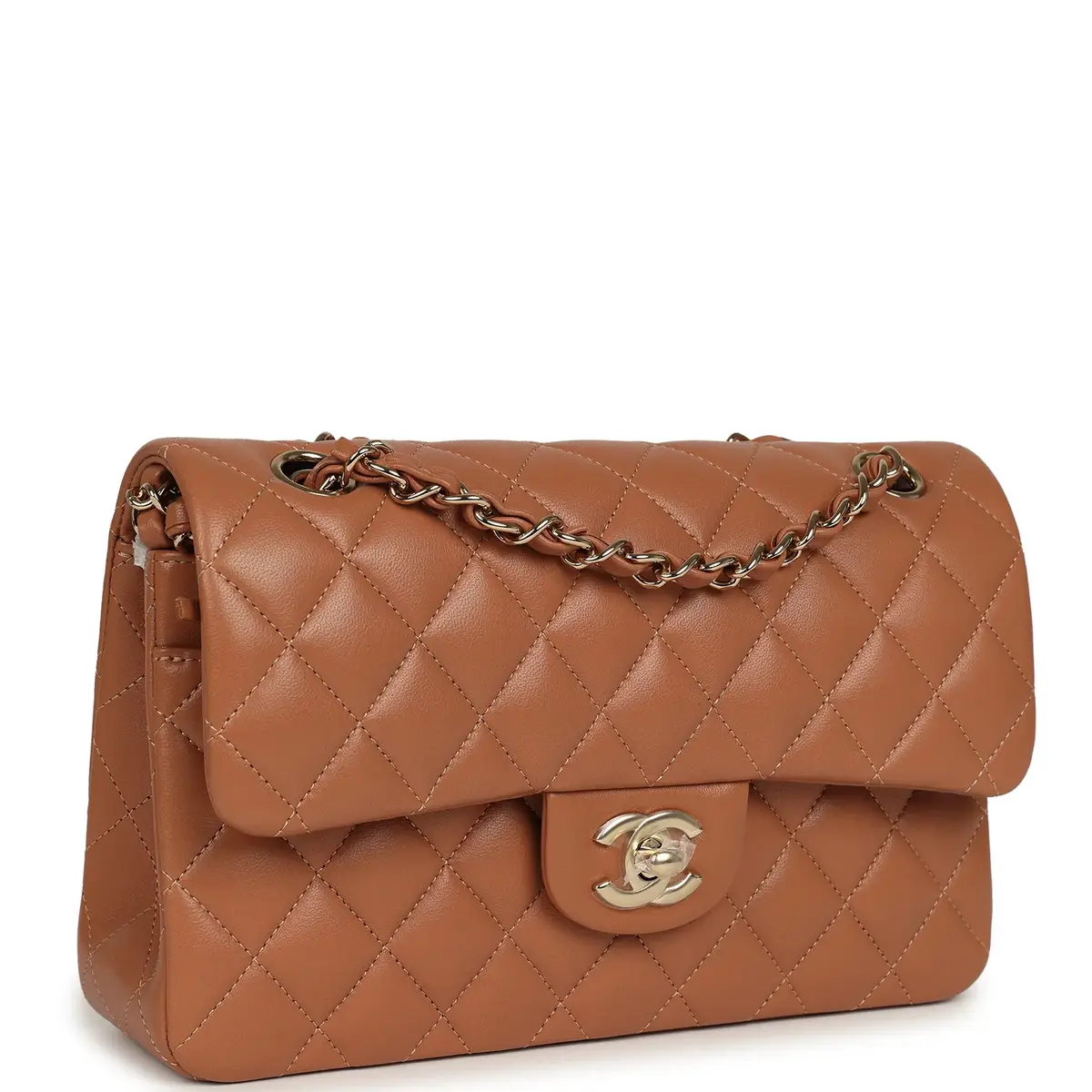 Chanel Chanel Small Classic Double Flap Bag Caramel Lambskin Light Gold Hardware | Thumbnail 2 Chanel Chanel Small Classic Double Flap Bag Caramel Lambskin Light Gold Hardware | Thumbnail 2