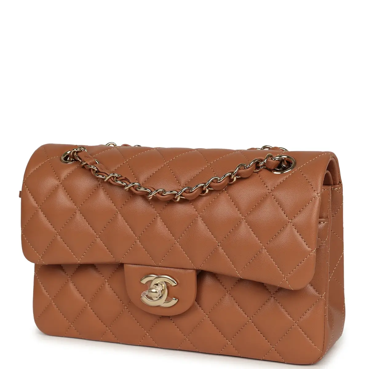 Chanel Chanel Small Classic Double Flap Bag Caramel Lambskin Light Gold Hardware | Thumbnail 5 Chanel Chanel Small Classic Double Flap Bag Caramel Lambskin Light Gold Hardware | Thumbnail 5