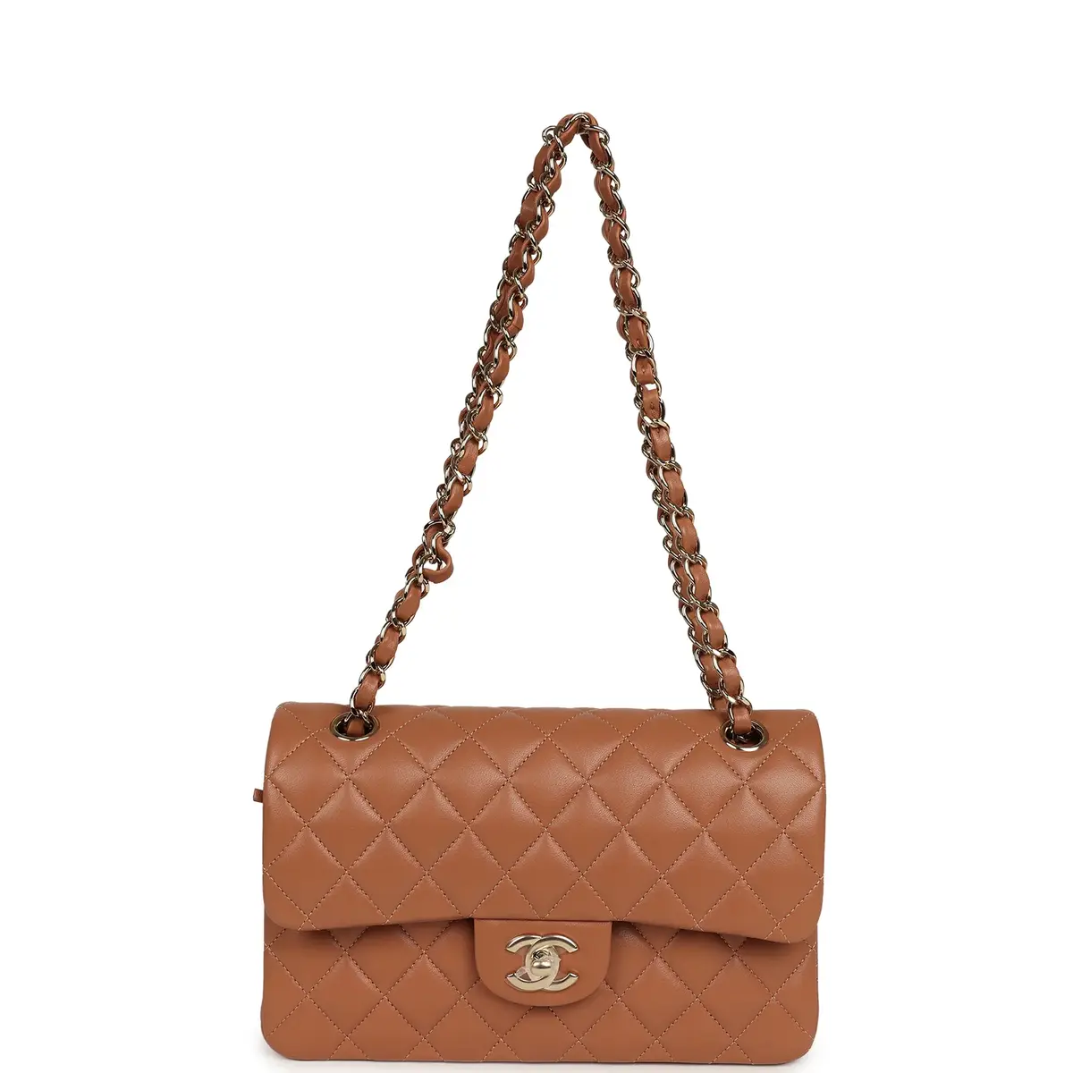 Chanel Chanel Small Classic Double Flap Bag Caramel Lambskin Light Gold Hardware | Thumbnail 7 Chanel Chanel Small Classic Double Flap Bag Caramel Lambskin Light Gold Hardware | Thumbnail 7
