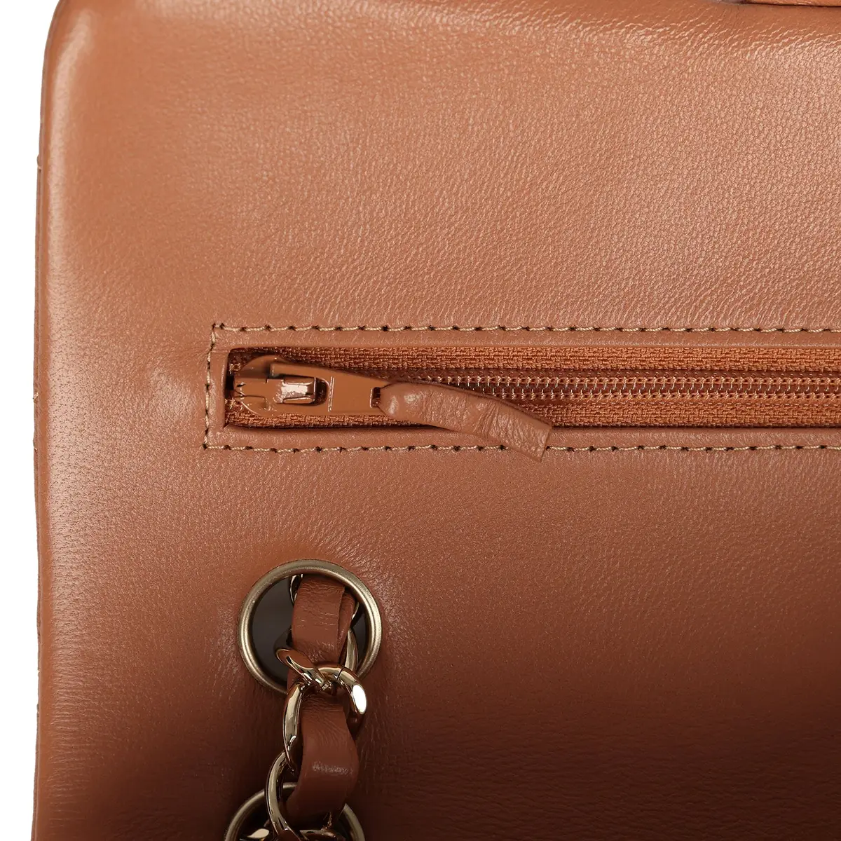 Chanel Chanel Small Classic Double Flap Bag Caramel Lambskin Light Gold Hardware | Thumbnail 8 Chanel Chanel Small Classic Double Flap Bag Caramel Lambskin Light Gold Hardware | Thumbnail 8