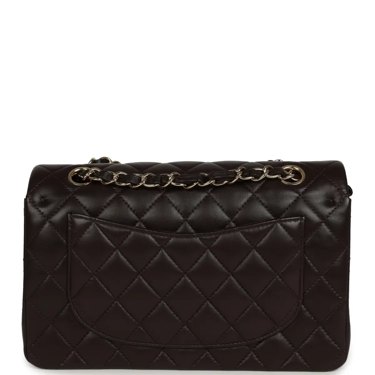 Chanel Chanel Small Classic Double Flap Bag Dark Brown Lambskin Light Gold Hardware | Thumbnail 4