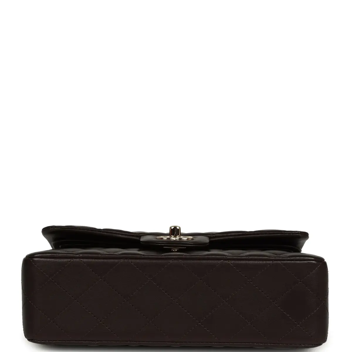 Chanel Chanel Small Classic Double Flap Bag Dark Brown Lambskin Light Gold Hardware | Thumbnail 6