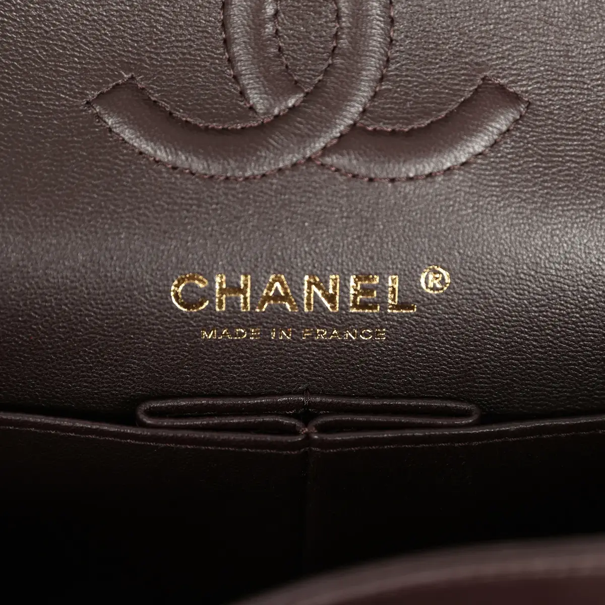Chanel Chanel Small Classic Double Flap Bag Dark Brown Lambskin Light Gold Hardware | Thumbnail 9