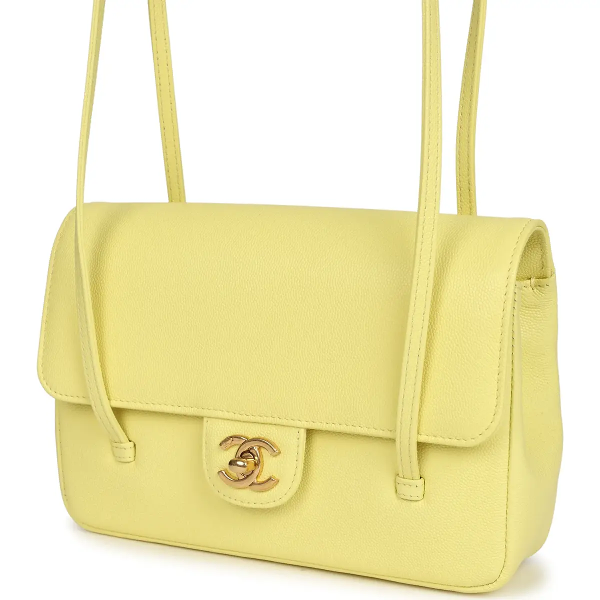 Chanel Chanel Small Preppy Coco Flap Bag Light Yellow Caviar Brushed Gold Hardware | Thumbnail 5 Chanel Chanel Small Preppy Coco Flap Bag Light Yellow Caviar Brushed Gold Hardware | Thumbnail 5