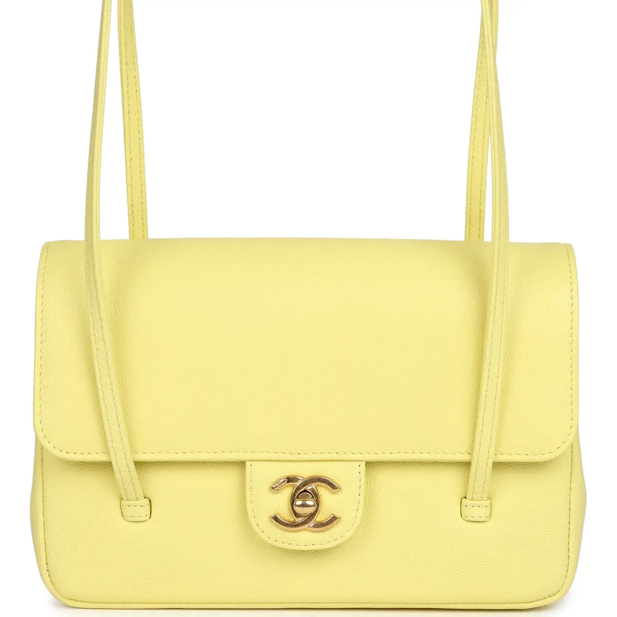 Chanel Chanel Small Preppy Coco Flap Bag Light Yellow Caviar Brushed Gold Hardware | Image 1 Chanel Chanel Small Preppy Coco Flap Bag Light Yellow Caviar Brushed Gold Hardware | Image 1