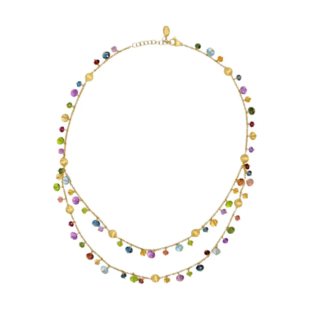 MARCO BICEGO Marco Bicego Africa Multi-Gemstone 18K Yellow Gold Double Necklace by The Solist | Image 1 MARCO BICEGO Marco Bicego Africa Multi-Gemstone 18K Yellow Gold Double Necklace by The Solist | Image 1