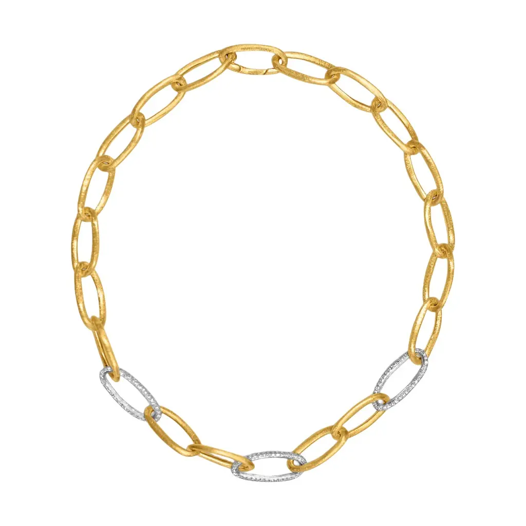 MARCO BICEGO Marco Bicego Jaipur Link 18K Yellow & White Gold Diamond Link Necklace by The Solist | Image 1 MARCO BICEGO Marco Bicego Jaipur Link 18K Yellow & White Gold Diamond Link Necklace by The Solist | Image 1
