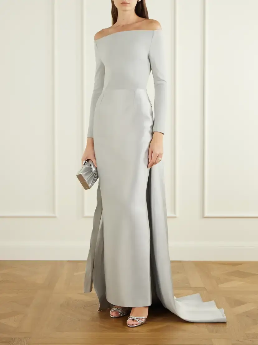 Solace London Winslow Off-the-shoulder Crepe Gown | Thumbnail 2 Solace London Winslow Off-the-shoulder Crepe Gown | Thumbnail 2