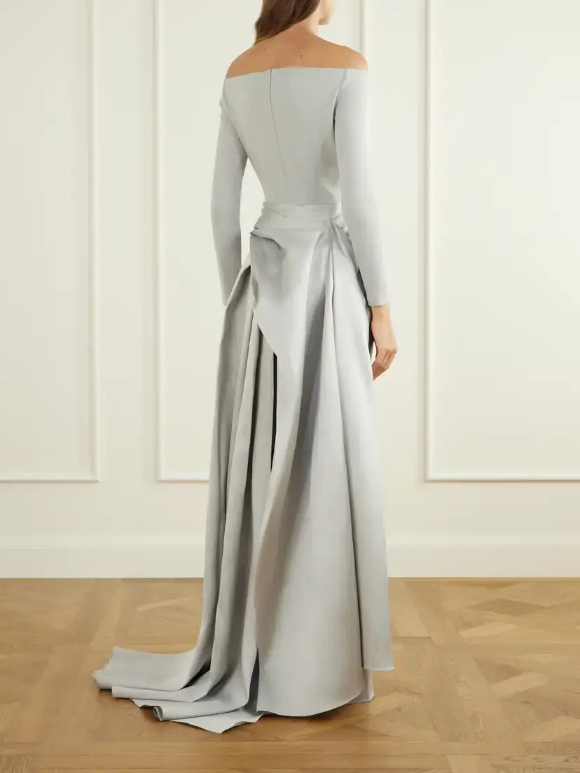 Solace London Winslow Off-the-shoulder Crepe Gown | Thumbnail 3 Solace London Winslow Off-the-shoulder Crepe Gown | Thumbnail 3
