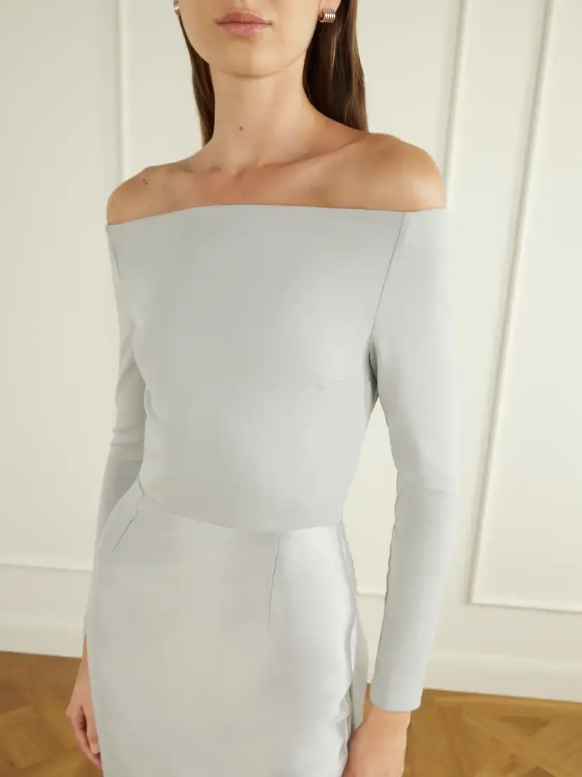 Solace London Winslow Off-the-shoulder Crepe Gown | Thumbnail 4 Solace London Winslow Off-the-shoulder Crepe Gown | Thumbnail 4