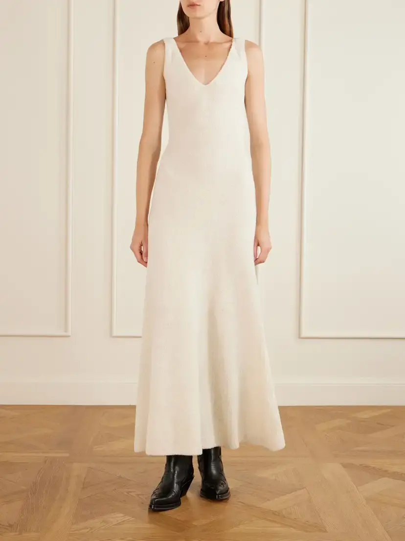 Gabriela Hearst Lady Hall Plush-effect Cashmere And Silk-blend Maxi Dress | Thumbnail 2