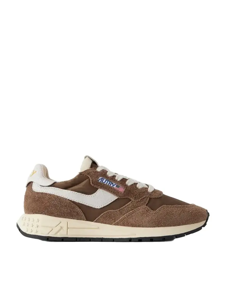Autry Reelwind Low Suede-trimmed Leather Sneakers | Image 1 Autry Reelwind Low Suede-trimmed Leather Sneakers | Image 1