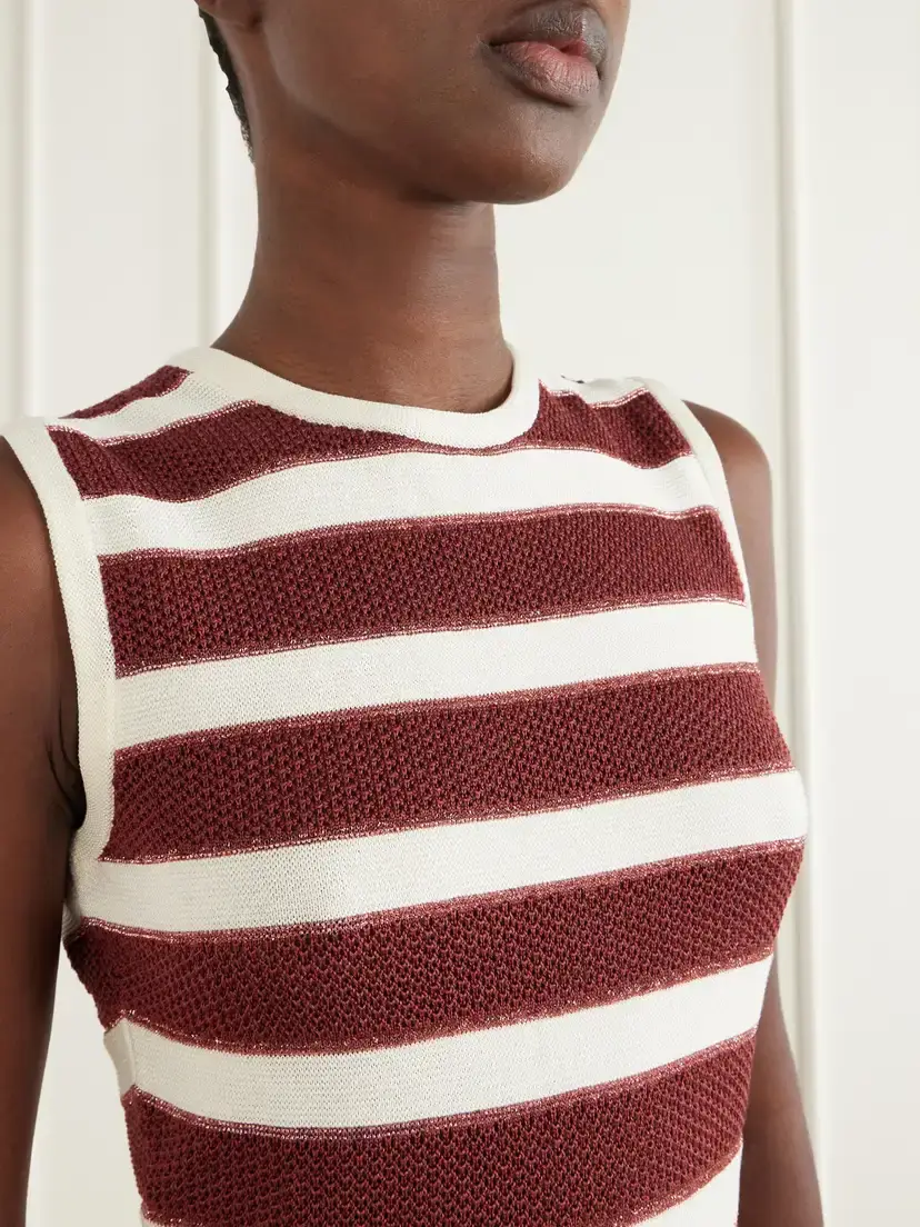 Eres Régulière Striped Metallic Cotton-blend Midi Dress | Thumbnail 4 Eres Régulière Striped Metallic Cotton-blend Midi Dress | Thumbnail 4