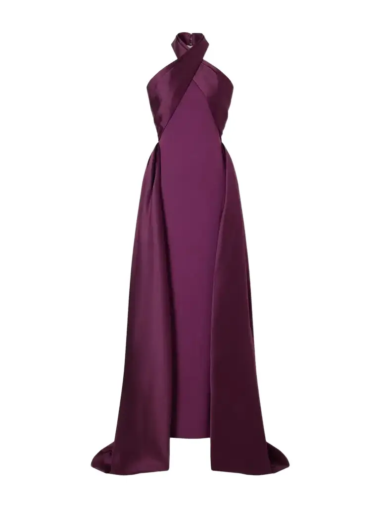 Solace London Rumi Halterneck Crepe Gown | Image 1 Solace London Rumi Halterneck Crepe Gown | Image 1