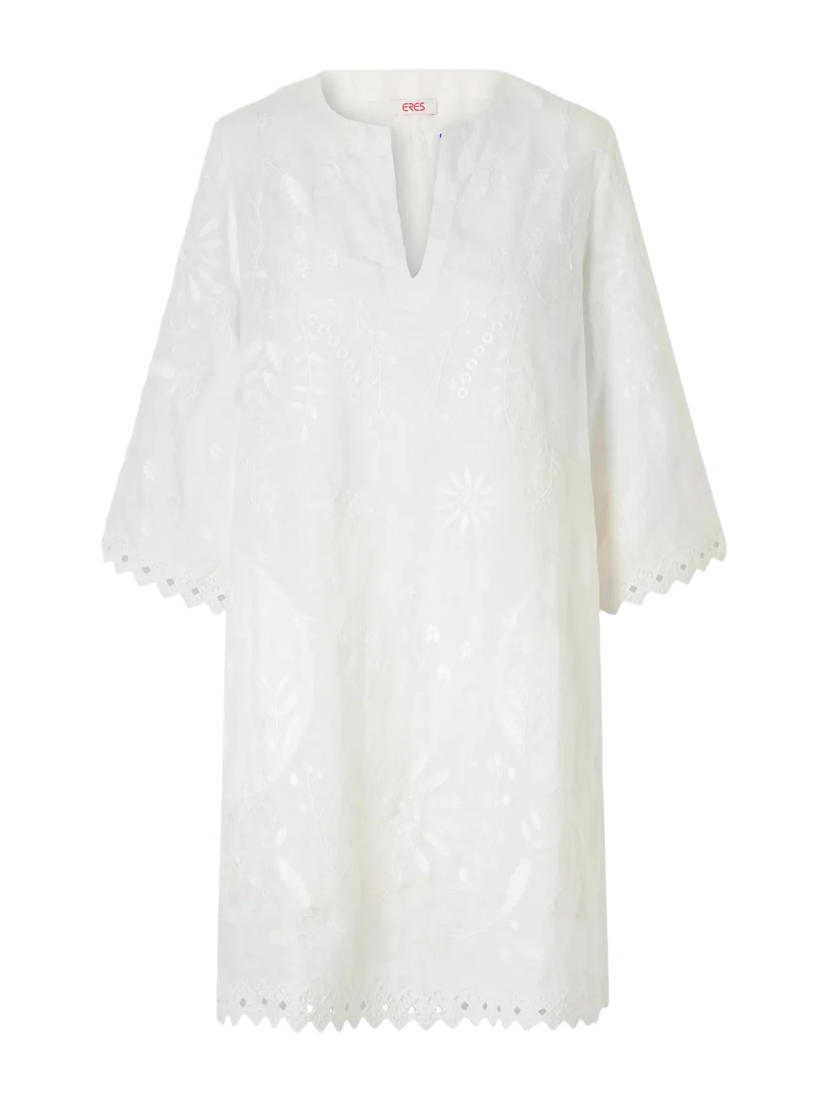 Eres Aigue-marine Embroidered Linen Kaftan