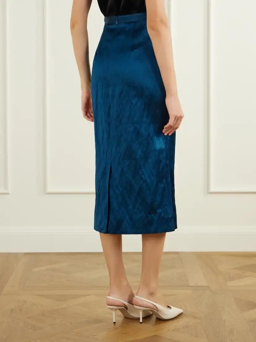 Erdem Floral-embroidered Metallic Satin Midi Skirt | Thumbnail 3