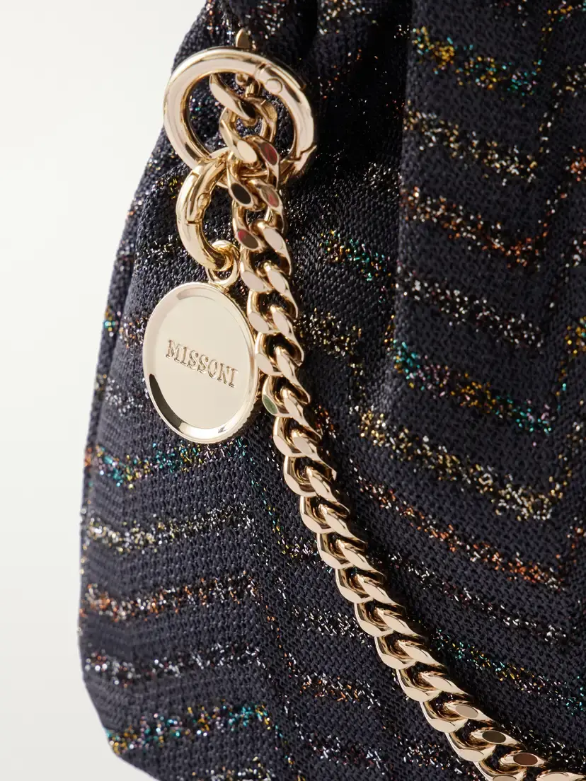 Missoni Greek Key Striped Metallic Crochet-knit Shoulder Bag | Thumbnail 5 Missoni Greek Key Striped Metallic Crochet-knit Shoulder Bag | Thumbnail 5