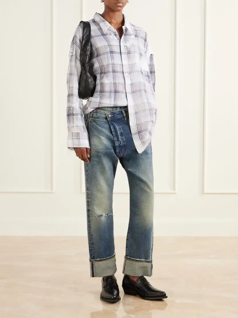 R13 Cuffed Crossover Jean X Low-rise Straight-leg Jeans | Thumbnail 2 R13 Cuffed Crossover Jean X Low-rise Straight-leg Jeans | Thumbnail 2