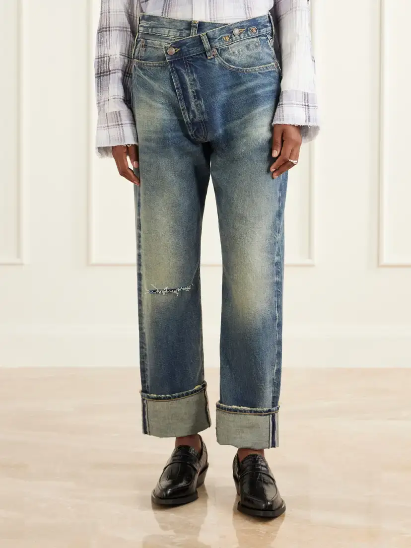 R13 Cuffed Crossover Jean X Low-rise Straight-leg Jeans | Thumbnail 3 R13 Cuffed Crossover Jean X Low-rise Straight-leg Jeans | Thumbnail 3