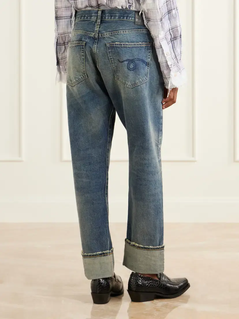 R13 Cuffed Crossover Jean X Low-rise Straight-leg Jeans | Thumbnail 4 R13 Cuffed Crossover Jean X Low-rise Straight-leg Jeans | Thumbnail 4