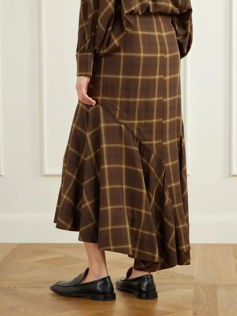 Co Slash Checked Crepe Midi Skirt | Thumbnail 4 Co Slash Checked Crepe Midi Skirt | Thumbnail 4