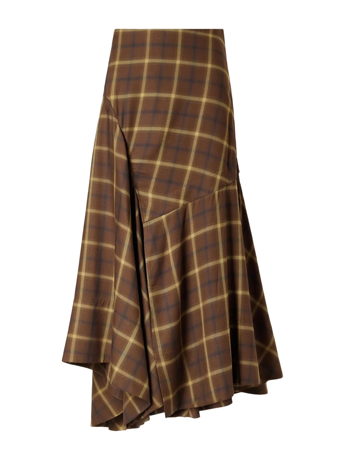 Slash Checked Crepe Midi Skirt Slash Checked Crepe Midi Skirt