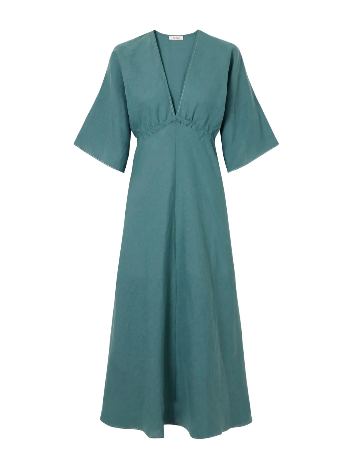 Brilliance Gathered Linen Midi Dress Brilliance Gathered Linen Midi Dress