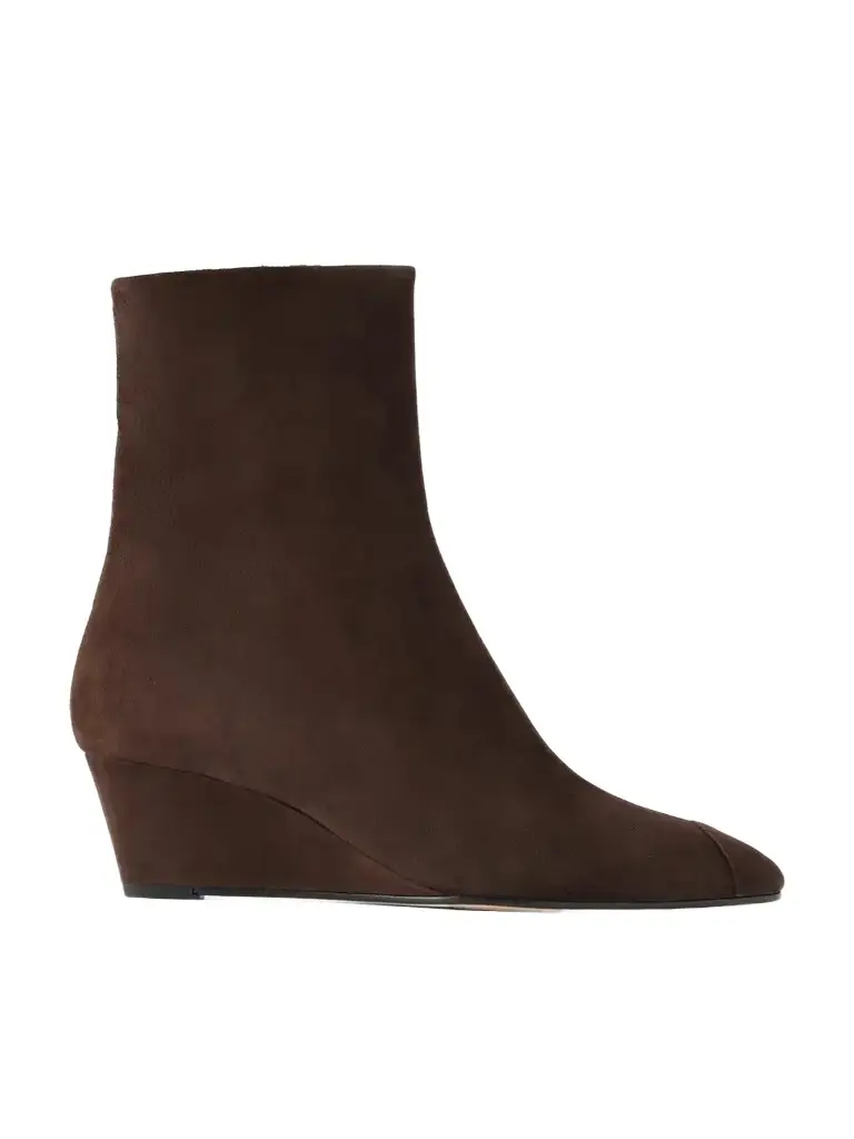 aeyde Mia Cap 55 Wedge Suede Ankle Boots | Image 1 aeyde Mia Cap 55 Wedge Suede Ankle Boots | Image 1