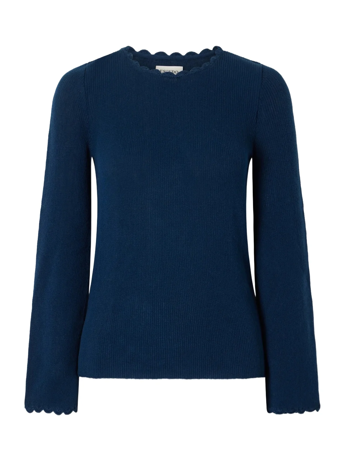 Bernabe Scalloped Ribbed Cotton Sweater Bernabe Scalloped Ribbed Cotton Sweater