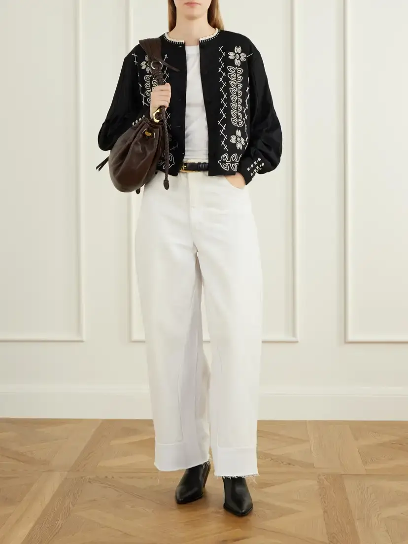 ESCVDO Libertad Cropped Embroidered Cotton-twill Jacket | Thumbnail 2 ESCVDO Libertad Cropped Embroidered Cotton-twill Jacket | Thumbnail 2