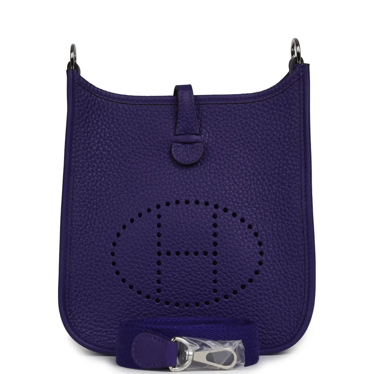 HERMÈS Hermes Evelyne TPM Purple Clemence Palladium Hardware | Image 1 HERMÈS Hermes Evelyne TPM Purple Clemence Palladium Hardware | Image 1
