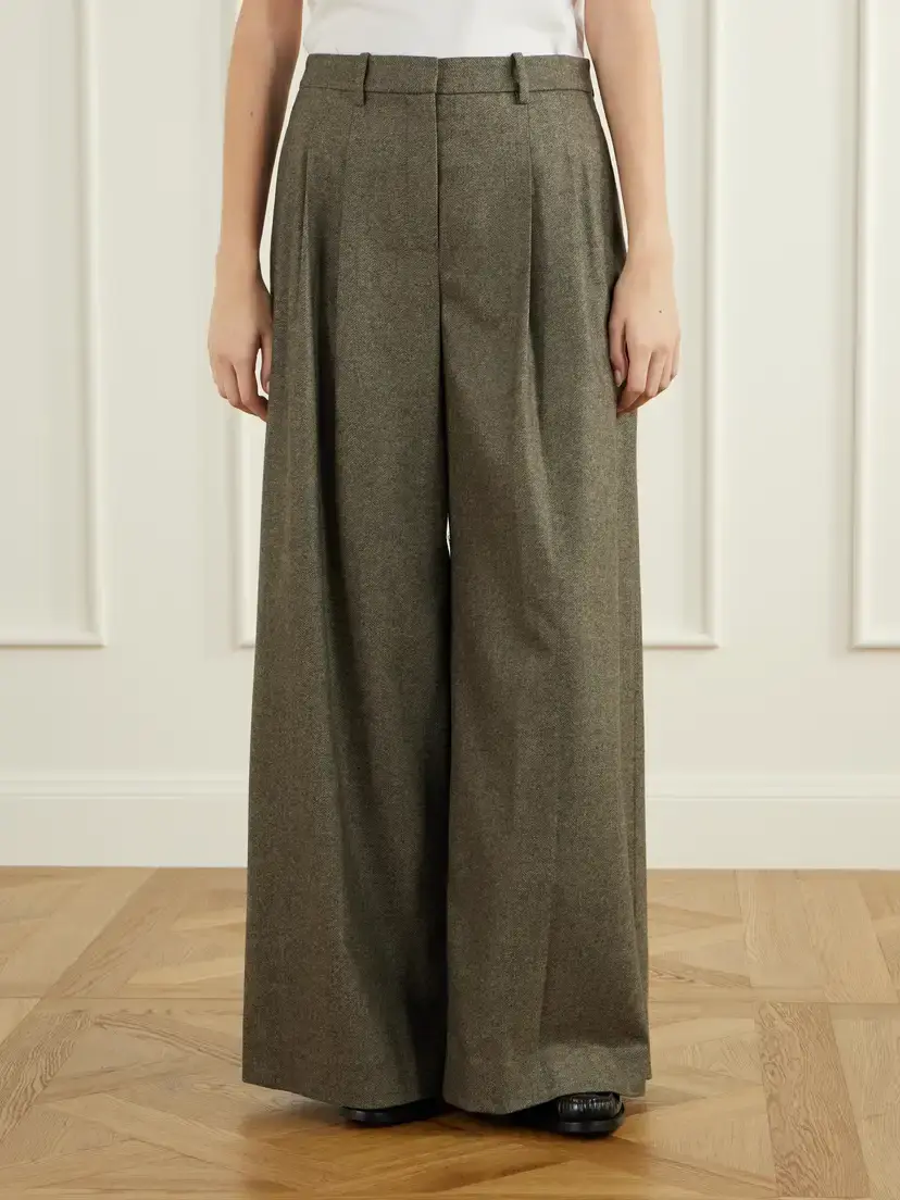 TWP Avery Stretch Wool And Cashmere-blend Herringbone Wide-leg Pants | Thumbnail 3 TWP Avery Stretch Wool And Cashmere-blend Herringbone Wide-leg Pants | Thumbnail 3