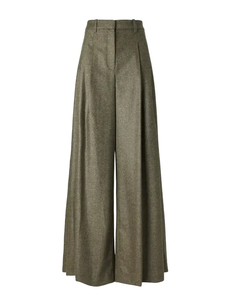 TWP Avery Stretch Wool And Cashmere-blend Herringbone Wide-leg Pants | Image 1 TWP Avery Stretch Wool And Cashmere-blend Herringbone Wide-leg Pants | Image 1