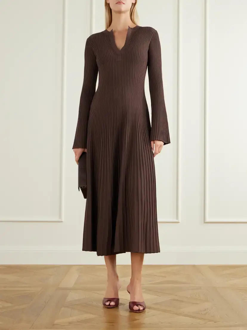 Simkhai Genna Ribbed Woven Midi Dress | Thumbnail 2 Simkhai Genna Ribbed Woven Midi Dress | Thumbnail 2