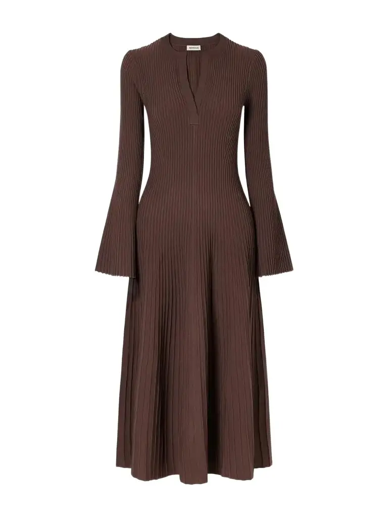 Simkhai Genna Ribbed Woven Midi Dress