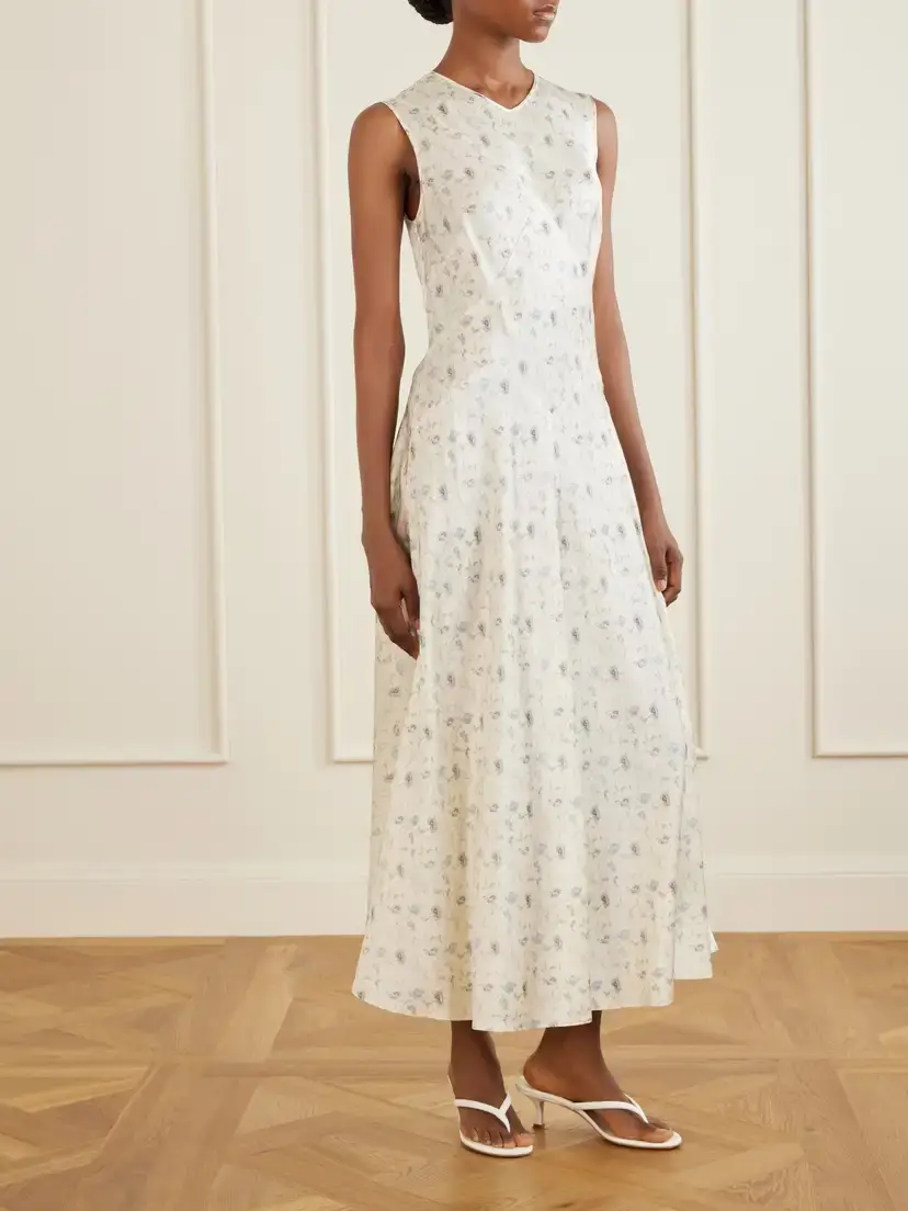DÔEN Adelana Floral-print Silk-satin Midi Dress | Thumbnail 3 DÔEN Adelana Floral-print Silk-satin Midi Dress | Thumbnail 3