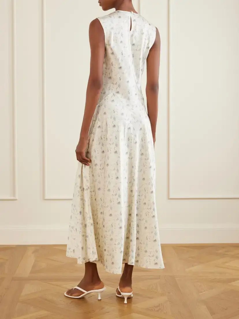DÔEN Adelana Floral-print Silk-satin Midi Dress | Thumbnail 4 DÔEN Adelana Floral-print Silk-satin Midi Dress | Thumbnail 4