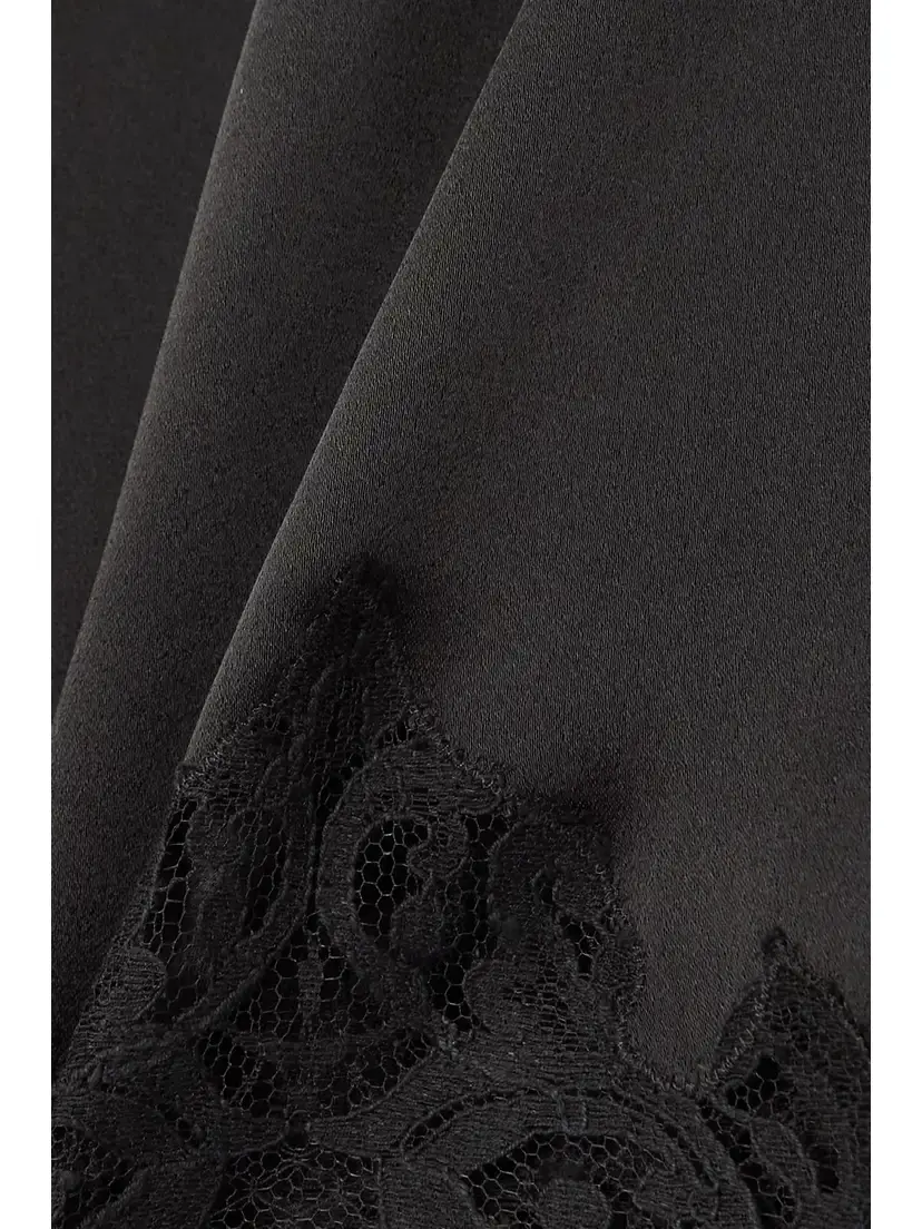 Stella McCartney + Net Sustain Lace-trimmed Satin Skirt | Thumbnail 4