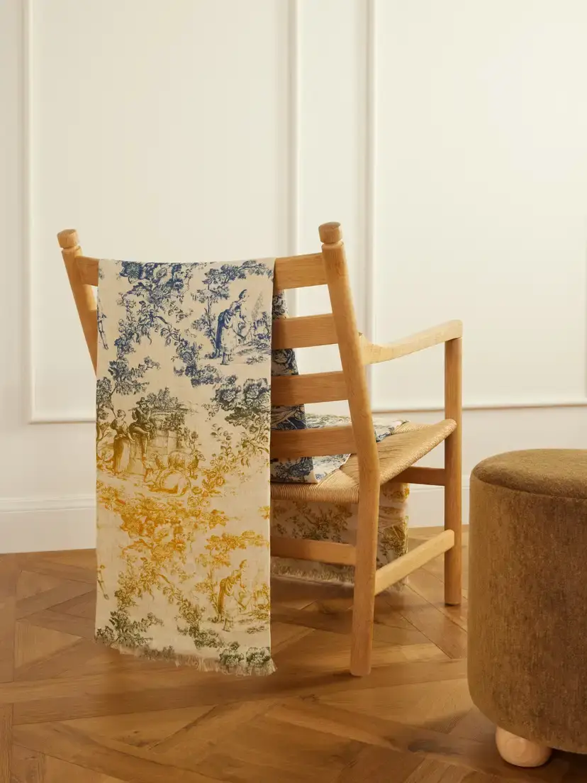 The House of Lyria Firmamento Printed Linen And Cotton-blend Throw - Multi | Thumbnail 2 The House of Lyria Firmamento Printed Linen And Cotton-blend Throw - Multi | Thumbnail 2