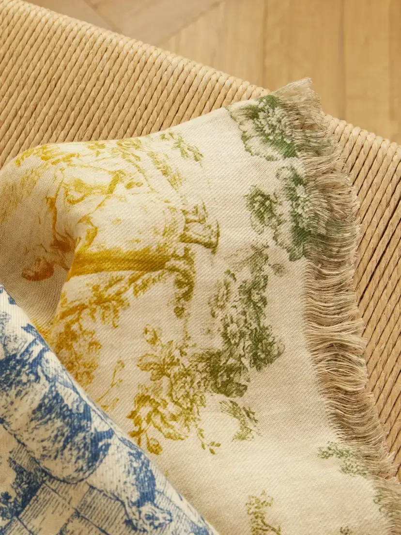 The House of Lyria Firmamento Printed Linen And Cotton-blend Throw - Multi | Thumbnail 3 The House of Lyria Firmamento Printed Linen And Cotton-blend Throw - Multi | Thumbnail 3